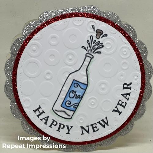 The House That Stamps Built Theme Challenge D2921 ~ New Years creation by Joy Hadden