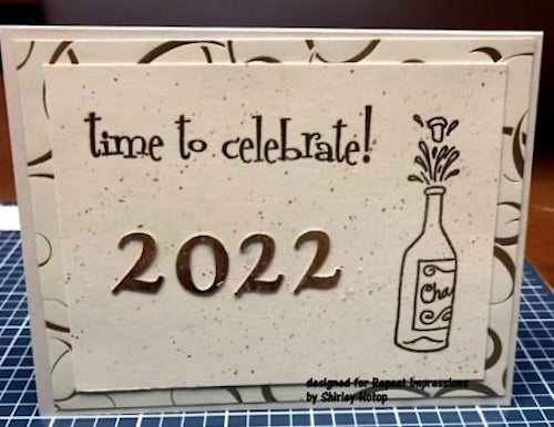 The House That Stamps Built Theme Challenge D2921 ~ New Years creation by Shirley Hotop
